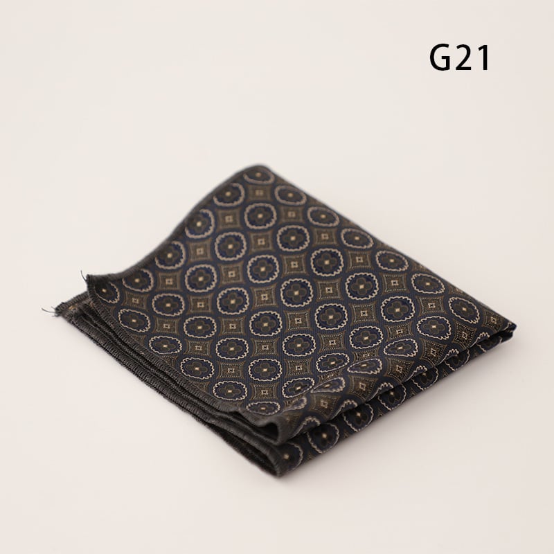 Doris.TD τετράγωνο τσέπης - vintage τζακάρντ, πολυεστερ-μετάξι, μοτίβο κουκίδων