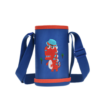 Vaikų izoliacinis vandens buteliuko dėklas su petnešėle, animacinis stilius (BT019, audinys, logotipas atspausdintas)