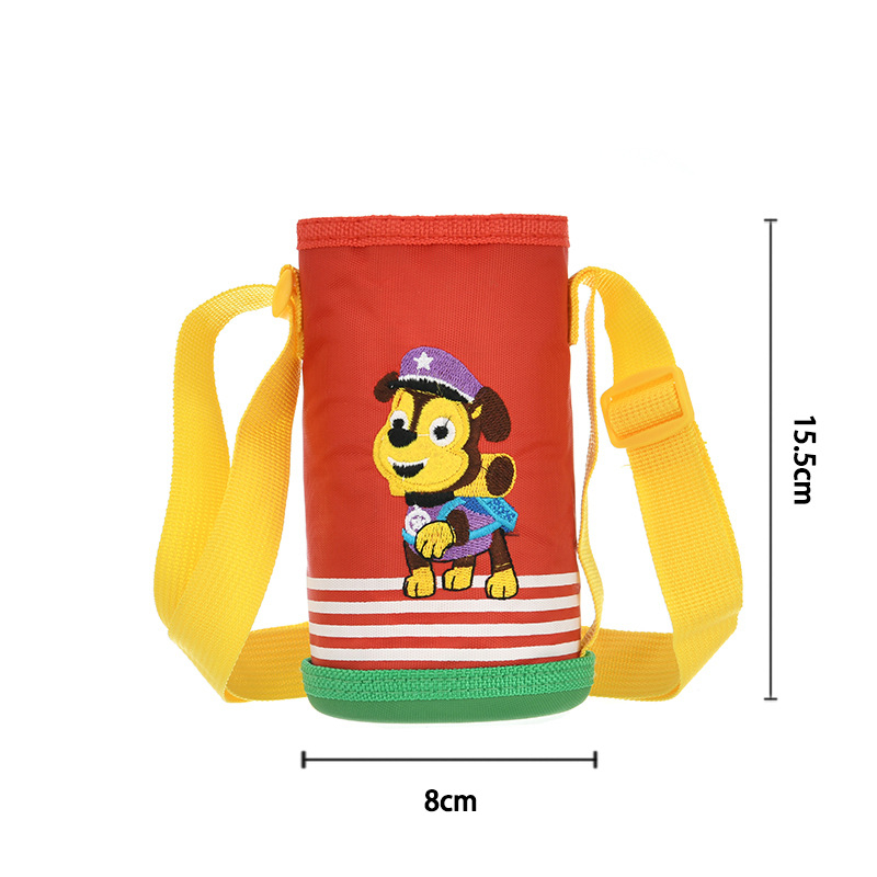 Vaikų izoliacinis vandens buteliuko dėklas su petnešėle, animacinis stilius (BT019, audinys, logotipas atspausdintas)