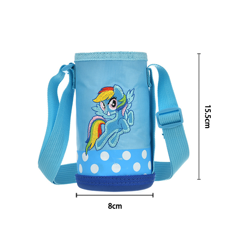 Vaikų izoliacinis vandens buteliuko dėklas su petnešėle, animacinis stilius (BT019, audinys, logotipas atspausdintas)