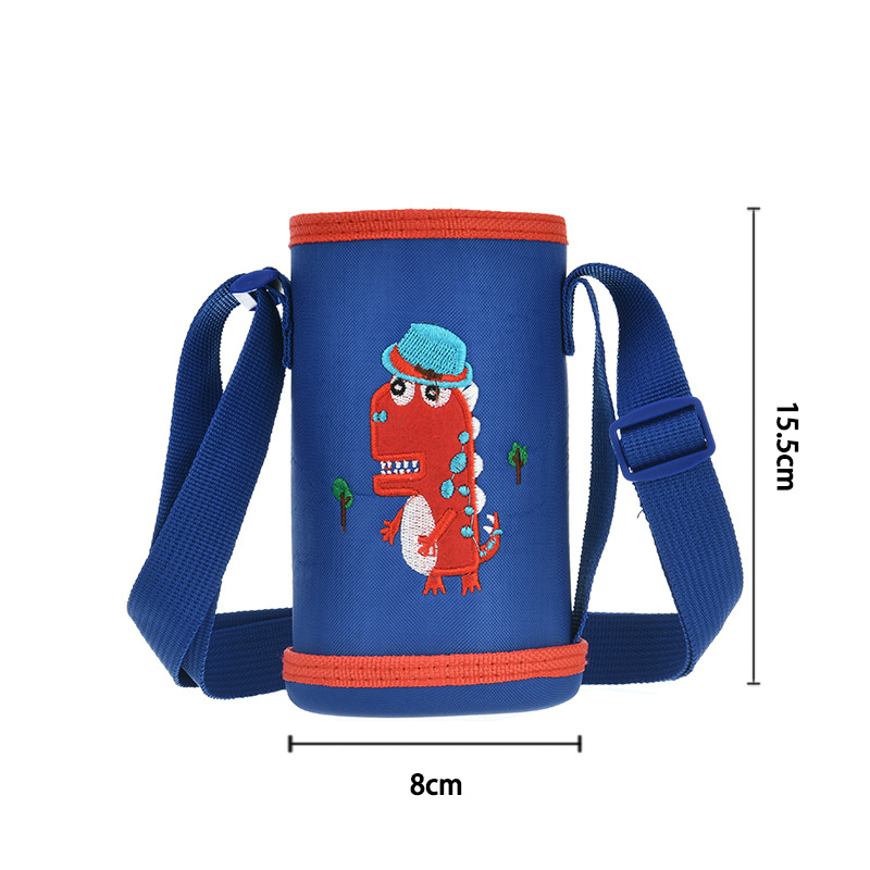 Vaikų izoliacinis vandens buteliuko dėklas su petnešėle, animacinis stilius (BT019, audinys, logotipas atspausdintas)