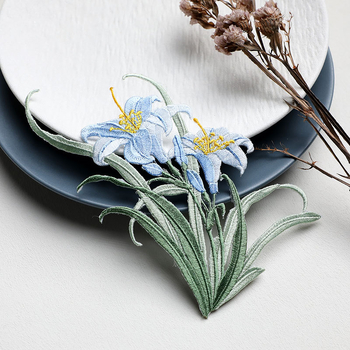 Апликация за гладене с орхидна бродерия за ханфу и дрехи — rayon, Rainbow Embroidery