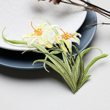 Апликация за гладене с орхидна бродерия за ханфу и дрехи — rayon, Rainbow Embroidery