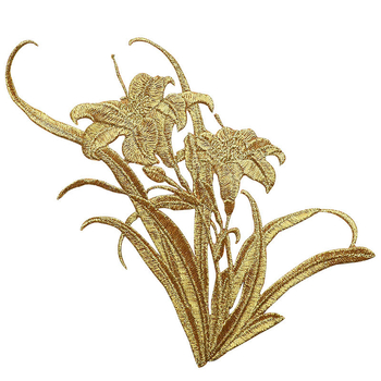 Апликация за гладене с орхидна бродерия за ханфу и дрехи — rayon, Rainbow Embroidery