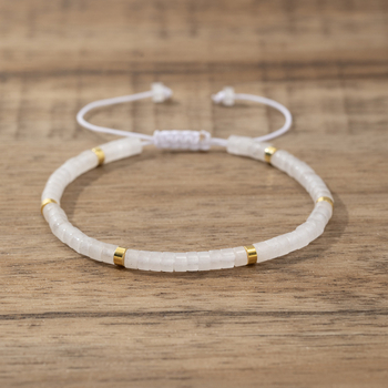 Brățară pentru femei din mărgele de cristal de ametist, țesută manual, reglabilă, stil natural