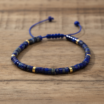 Brățară pentru femei din mărgele de cristal de ametist, țesută manual, reglabilă, stil natural