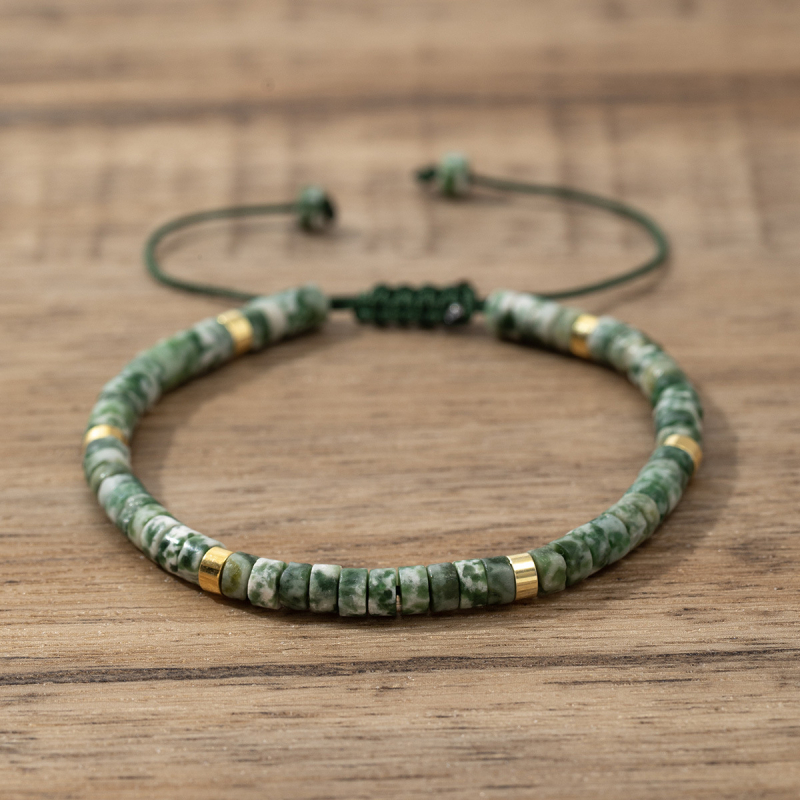 Brățară pentru femei din mărgele de cristal de ametist, țesută manual, reglabilă, stil natural