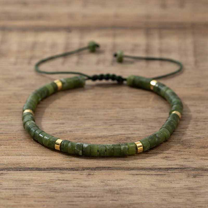 Brățară pentru femei din mărgele de cristal de ametist, țesută manual, reglabilă, stil natural