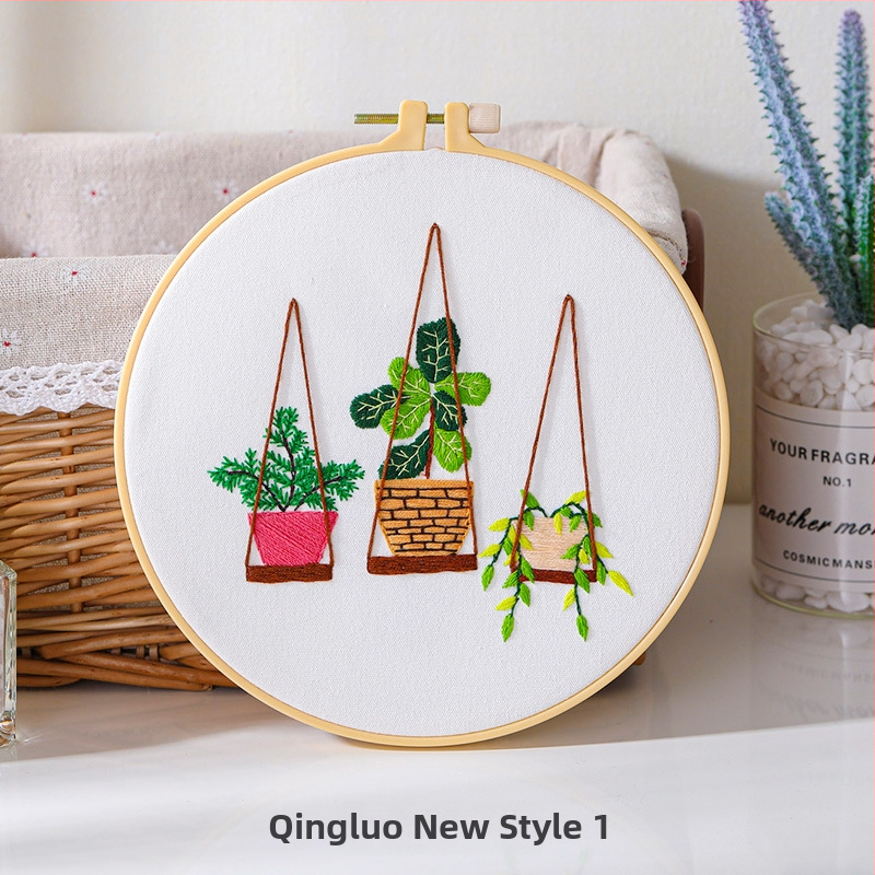 Σετ κεντήματος με σταυροβελονιά - μοντέρνο μινιμαλιστικό στυλ; ύφασμα από βαμβάκι; σχέδιο: φυτά και λουλούδια; μάρκα: ojindiy/Ou Jin Nianhua (Στυλ: μοντέρνο μινιμαλιστικό; Υλικό: βαμβακερό ύφασμα; Σχέδιο: φυτά και λουλούδια; Μάρκα: ojindiy/Ou Jin Nianhua)