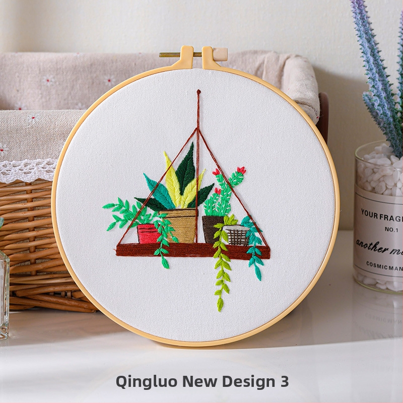 Σετ κεντήματος με σταυροβελονιά - μοντέρνο μινιμαλιστικό στυλ; ύφασμα από βαμβάκι; σχέδιο: φυτά και λουλούδια; μάρκα: ojindiy/Ou Jin Nianhua (Στυλ: μοντέρνο μινιμαλιστικό; Υλικό: βαμβακερό ύφασμα; Σχέδιο: φυτά και λουλούδια; Μάρκα: ojindiy/Ou Jin Nianhua)