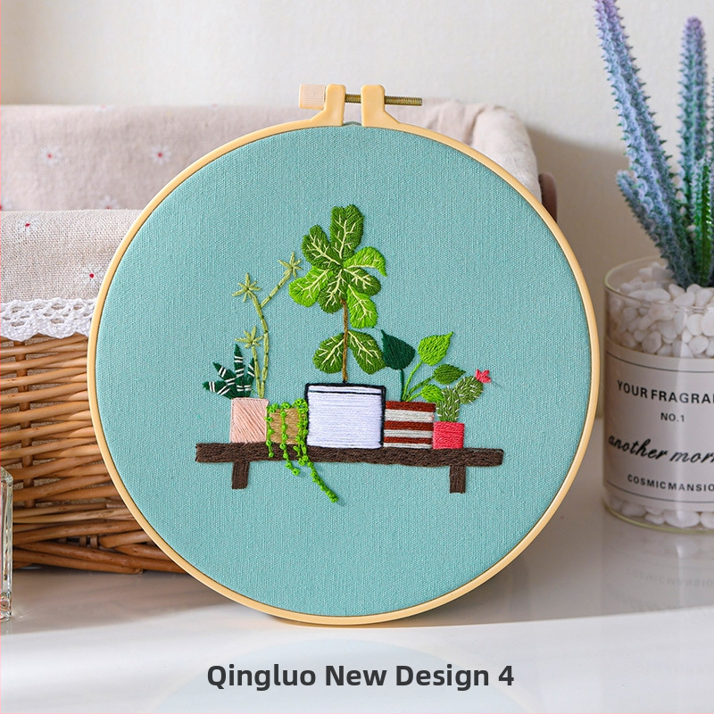 Σετ κεντήματος με σταυροβελονιά - μοντέρνο μινιμαλιστικό στυλ; ύφασμα από βαμβάκι; σχέδιο: φυτά και λουλούδια; μάρκα: ojindiy/Ou Jin Nianhua (Στυλ: μοντέρνο μινιμαλιστικό; Υλικό: βαμβακερό ύφασμα; Σχέδιο: φυτά και λουλούδια; Μάρκα: ojindiy/Ou Jin Nianhua)