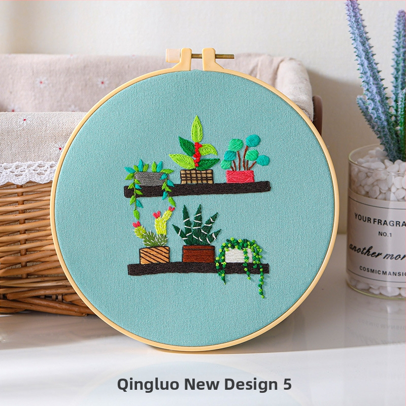 Σετ κεντήματος με σταυροβελονιά - μοντέρνο μινιμαλιστικό στυλ; ύφασμα από βαμβάκι; σχέδιο: φυτά και λουλούδια; μάρκα: ojindiy/Ou Jin Nianhua (Στυλ: μοντέρνο μινιμαλιστικό; Υλικό: βαμβακερό ύφασμα; Σχέδιο: φυτά και λουλούδια; Μάρκα: ojindiy/Ou Jin Nianhua)