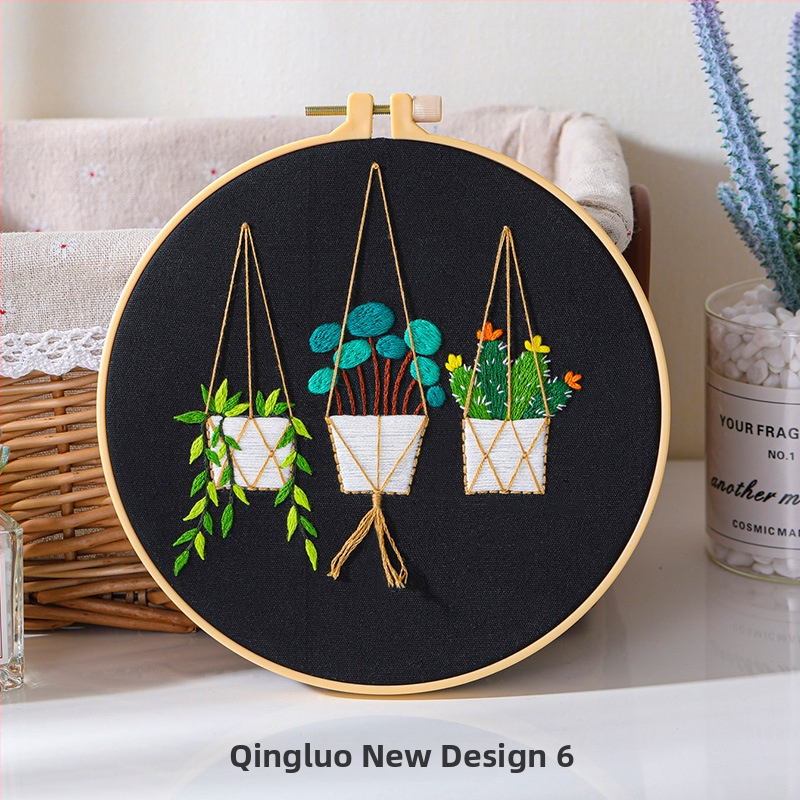 Σετ κεντήματος με σταυροβελονιά - μοντέρνο μινιμαλιστικό στυλ; ύφασμα από βαμβάκι; σχέδιο: φυτά και λουλούδια; μάρκα: ojindiy/Ou Jin Nianhua (Στυλ: μοντέρνο μινιμαλιστικό; Υλικό: βαμβακερό ύφασμα; Σχέδιο: φυτά και λουλούδια; Μάρκα: ojindiy/Ou Jin Nianhua)