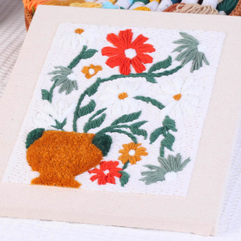 Σετ κεντήματος: μοντέρνο μινιμαλιστικό στυλ; ύφασμα από βαμβάκι και λινό; μοτίβο λουλούδια/γρασίδι/φυλλά; κατηγορία κεντήματος: σετ; τύπος κεντήματος: άλλος τύπος κεντήματος