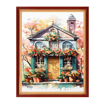 Σετ κεντήματος με σταυρούς – Τοπίο μοτίβο σε βαμβακερό ύφασμα 11CT, κέντημα με σταυροβελονιά, μοντέρνο μινιμαλιστικό στυλ