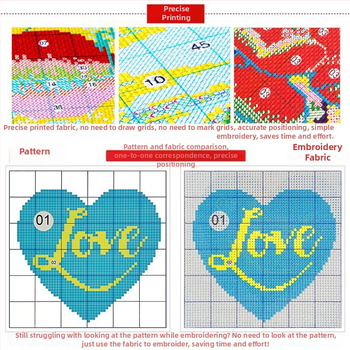 Σετ κεντήματος με σταυρούς – Τοπίο μοτίβο σε βαμβακερό ύφασμα 11CT, κέντημα με σταυροβελονιά, μοντέρνο μινιμαλιστικό στυλ