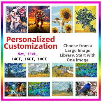 Σετ κεντήματος με σταυρούς – Τοπίο μοτίβο σε βαμβακερό ύφασμα 11CT, κέντημα με σταυροβελονιά, μοντέρνο μινιμαλιστικό στυλ