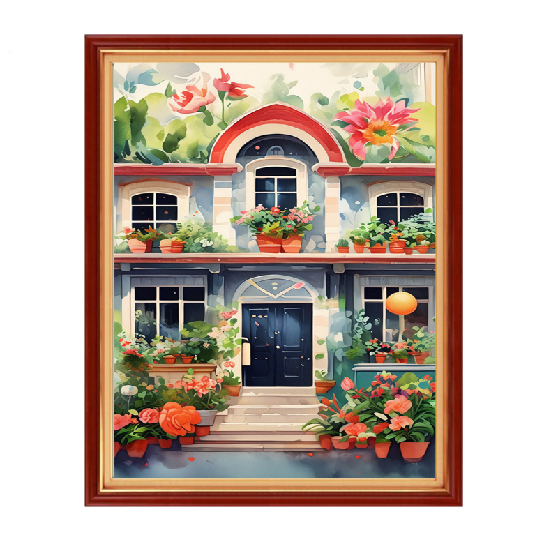 Σετ κεντήματος με σταυρούς – Τοπίο μοτίβο σε βαμβακερό ύφασμα 11CT, κέντημα με σταυροβελονιά, μοντέρνο μινιμαλιστικό στυλ