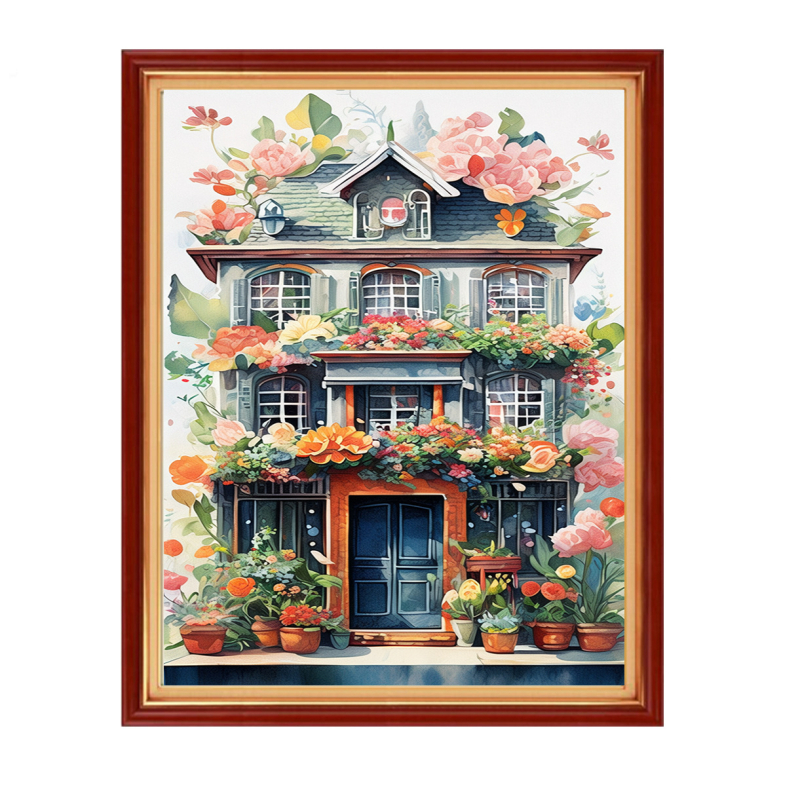 Σετ κεντήματος με σταυρούς – Τοπίο μοτίβο σε βαμβακερό ύφασμα 11CT, κέντημα με σταυροβελονιά, μοντέρνο μινιμαλιστικό στυλ