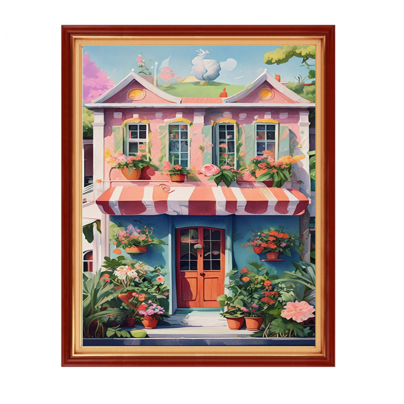 Σετ κεντήματος με σταυρούς – Τοπίο μοτίβο σε βαμβακερό ύφασμα 11CT, κέντημα με σταυροβελονιά, μοντέρνο μινιμαλιστικό στυλ