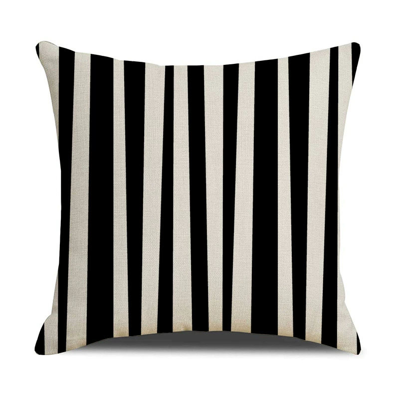 Husă de pernă din in, model geometric abstract, seria Abstract, stil nordic, pentru living