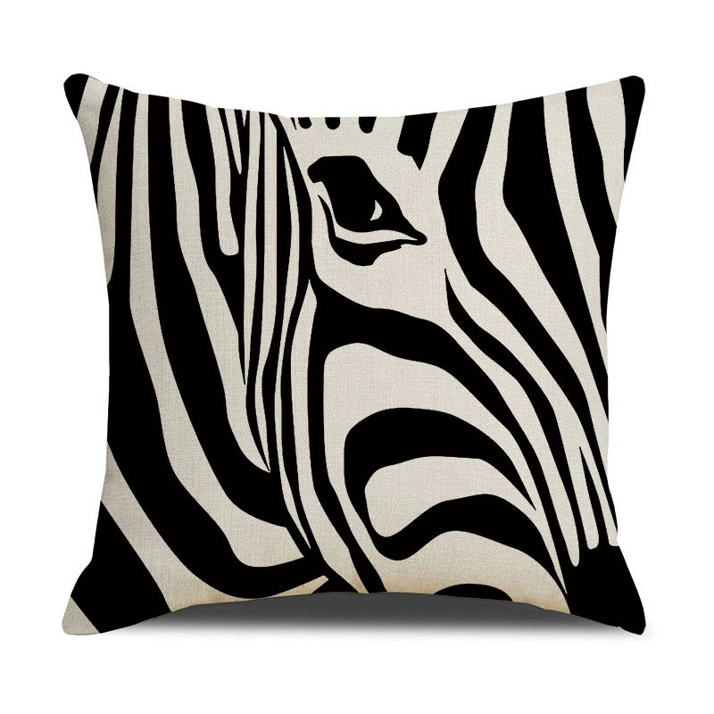 Husă de pernă din in, model geometric abstract, seria Abstract, stil nordic, pentru living