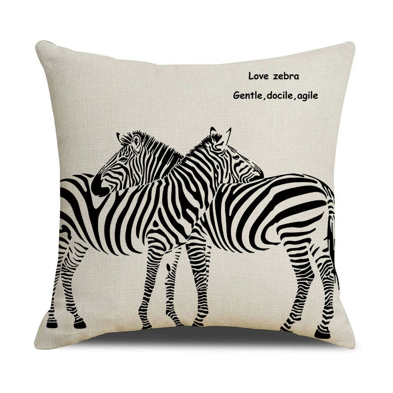 Husă de pernă din in, model geometric abstract, seria Abstract, stil nordic, pentru living