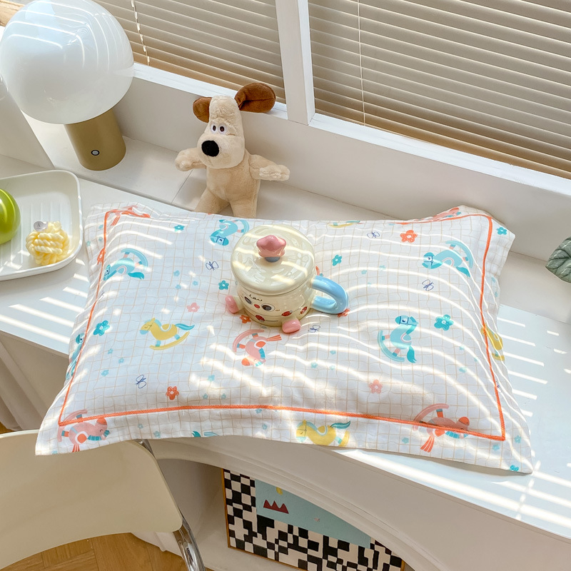 Fețe de pernă pentru copii din guază super moale, 100% bumbac, țesătură 40 fire, imprimare jet și vopsire reactiva