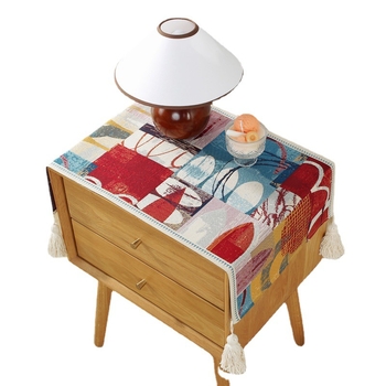 Juncong полиестерно влакно — мултифункционално покривало против прах за мебели и електроуреди; жакардова тъкан боядисана на прежди, модерен стил; за нощно шкафче, комод, микровълнова, хладилник, пералня; за дневна, спалня, кабинет, детска стая