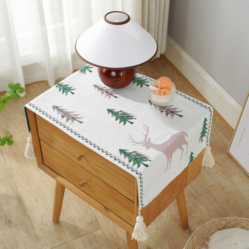 Juncong полиестерно влакно — мултифункционално покривало против прах за мебели и електроуреди; жакардова тъкан боядисана на прежди, модерен стил; за нощно шкафче, комод, микровълнова, хладилник, пералня; за дневна, спалня, кабинет, детска стая