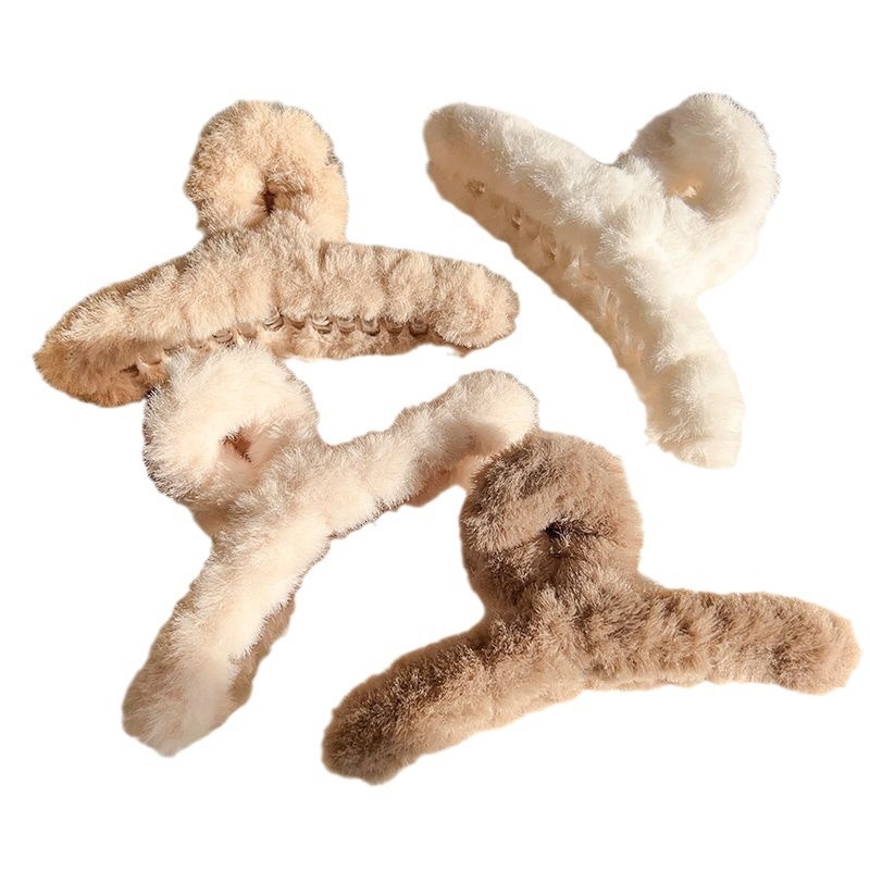 Χειροποίητο κλιπ μαλλιών για παιδιά με τεχνητή γούνα κουνελιού – κλιπ σύσφιξης, πλαστικό/ρητίνη, χαριτωμένο σχέδιο