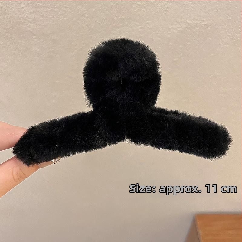 Χειροποίητο κλιπ μαλλιών για παιδιά με τεχνητή γούνα κουνελιού – κλιπ σύσφιξης, πλαστικό/ρητίνη, χαριτωμένο σχέδιο