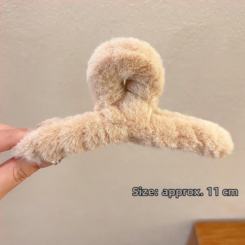 Χειροποίητο κλιπ μαλλιών για παιδιά με τεχνητή γούνα κουνελιού – κλιπ σύσφιξης, πλαστικό/ρητίνη, χαριτωμένο σχέδιο