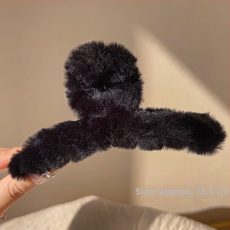 Χειροποίητο κλιπ μαλλιών για παιδιά με τεχνητή γούνα κουνελιού – κλιπ σύσφιξης, πλαστικό/ρητίνη, χαριτωμένο σχέδιο