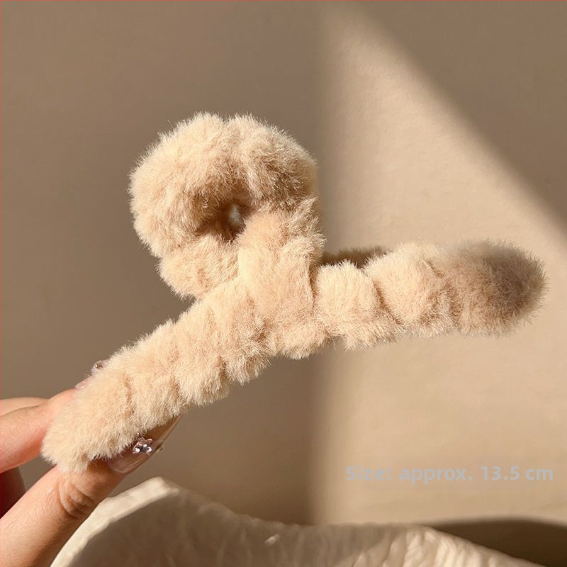 Χειροποίητο κλιπ μαλλιών για παιδιά με τεχνητή γούνα κουνελιού – κλιπ σύσφιξης, πλαστικό/ρητίνη, χαριτωμένο σχέδιο