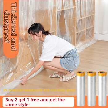 Еднократна прахоустойчива филмова защита за мебели за дневна стая – полиетиленова покривна обвивка за диван, нощно шкафче и шкаф – прост и модерен стил