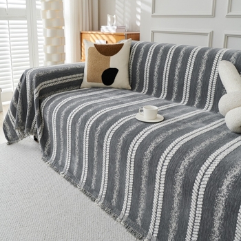 Moderna minimalistička Chenille Jacquard navlaka za trosjedni kauč – sve sezone, potpuno prekrivanje