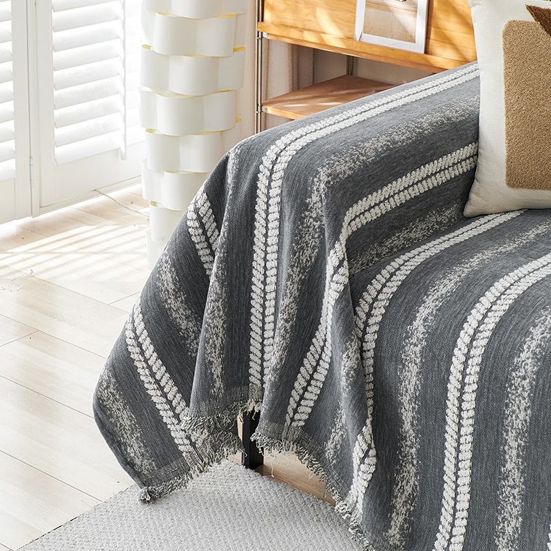 Moderna minimalistička Chenille Jacquard navlaka za trosjedni kauč – sve sezone, potpuno prekrivanje