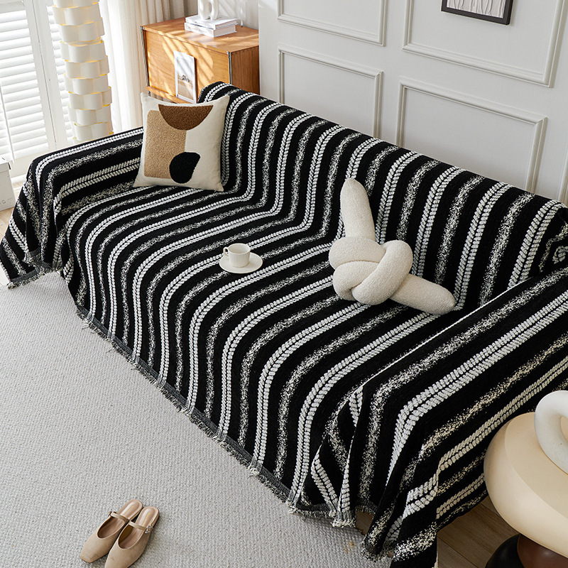 Moderna minimalistička Chenille Jacquard navlaka za trosjedni kauč – sve sezone, potpuno prekrivanje