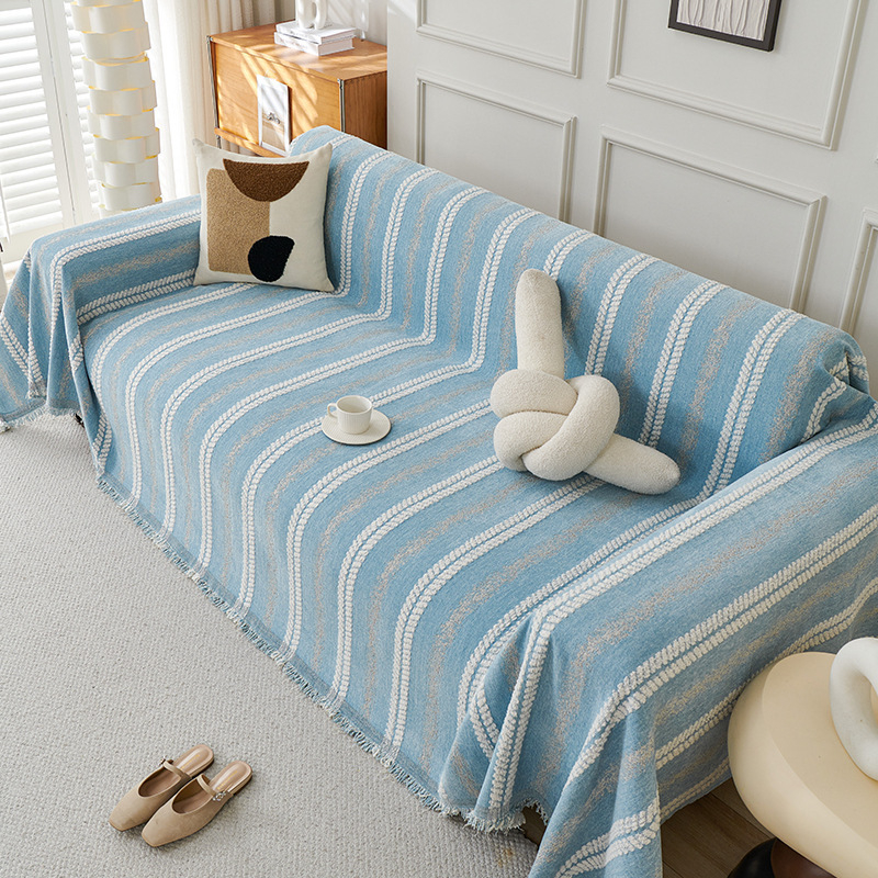 Moderna minimalistička Chenille Jacquard navlaka za trosjedni kauč – sve sezone, potpuno prekrivanje