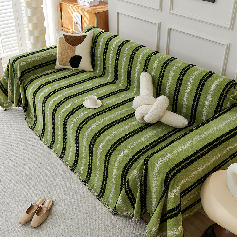 Moderna minimalistička Chenille Jacquard navlaka za trosjedni kauč – sve sezone, potpuno prekrivanje