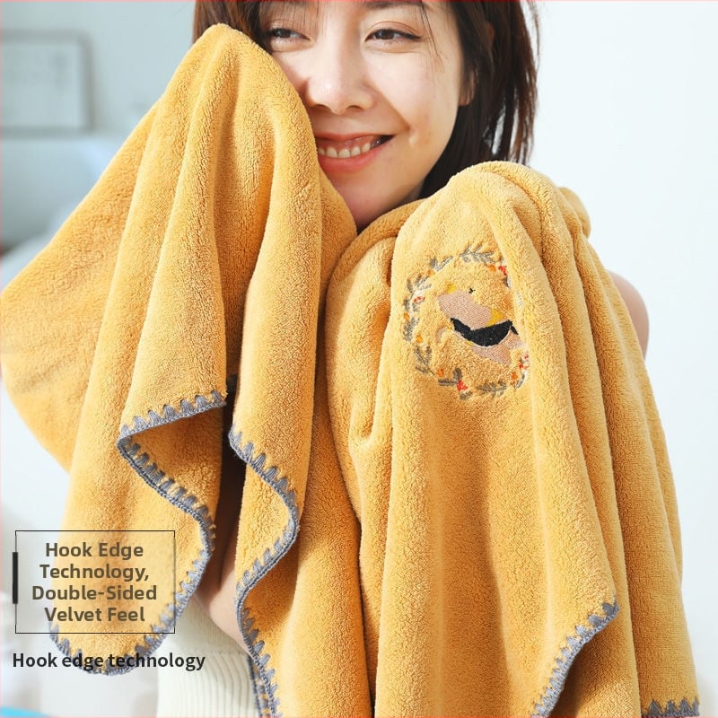 Κεντημένη microfiber πετσέτα μπάνιου και παραλίας, παχιά, υψηλή απορροφητικότητα, γρήγορο στέγνωμα, κατηγορία μητέρα-βρέφος, βάρος 200–300 g