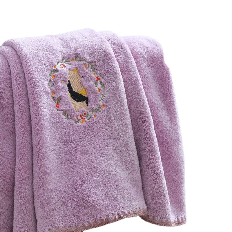 Κεντημένη microfiber πετσέτα μπάνιου και παραλίας, παχιά, υψηλή απορροφητικότητα, γρήγορο στέγνωμα, κατηγορία μητέρα-βρέφος, βάρος 200–300 g