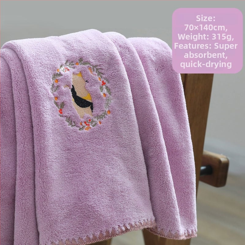 Κεντημένη microfiber πετσέτα μπάνιου και παραλίας, παχιά, υψηλή απορροφητικότητα, γρήγορο στέγνωμα, κατηγορία μητέρα-βρέφος, βάρος 200–300 g