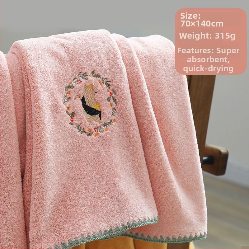 Κεντημένη microfiber πετσέτα μπάνιου και παραλίας, παχιά, υψηλή απορροφητικότητα, γρήγορο στέγνωμα, κατηγορία μητέρα-βρέφος, βάρος 200–300 g