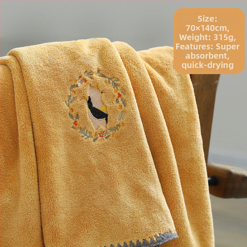 Κεντημένη microfiber πετσέτα μπάνιου και παραλίας, παχιά, υψηλή απορροφητικότητα, γρήγορο στέγνωμα, κατηγορία μητέρα-βρέφος, βάρος 200–300 g
