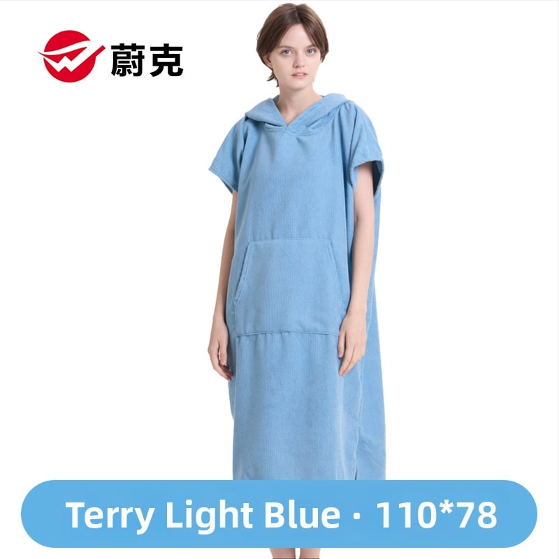 Μικροϊνές διπλής όψης fleece Poncho-ρόμπα, γρήγορο στέγνωμα, για παραλία/μπάνιο, προσαρμόσιμο, πολυεστερικό μείγμα