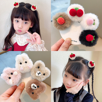 Παιδικό κλιπ μαλλιών με plush καρτούν (Ακρυλικό • Αξεσουάρ κεφαλής • Χειμερινή σεζόν 2023 • Για παιδιά)