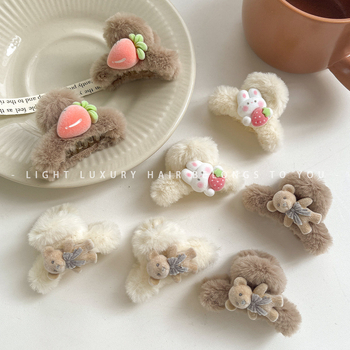 Παιδικό κλιπ μαλλιών με plush καρτούν (Ακρυλικό • Αξεσουάρ κεφαλής • Χειμερινή σεζόν 2023 • Για παιδιά)