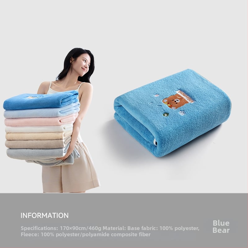 Grace Coral Fleece Πετσέτα Μπάνιου, 400–500 g, Κεντημένη, Για Μπάνιο και Παραλία